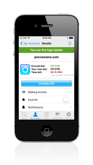 Snapnames Domain Auctions iPhone App