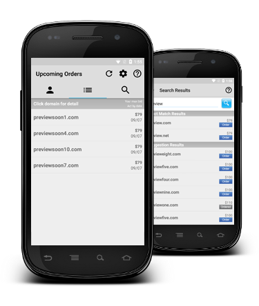 Snapnames Mobile Domain Auctions